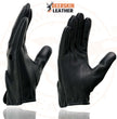 Milwaukee Leather SH869 Men's Black Deerskin Leather Unlined Professional Driving Gloves