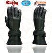 Milwaukee Leather SH870 Women's USA Deerskin Black Leather Gauntlet Winter Gloves w/ Gel Palm