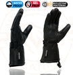 Milwaukee Leather Men's Black Soft Leather Gauntlet Motorcycle Hand Gloves-Waterproof Gel Palm Reflective Piping SH873