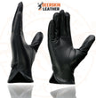 Milwaukee Leather SH886 Women's USA Deerskin Black Leather Unlined Lightweight Motorcycle Rider Gloves