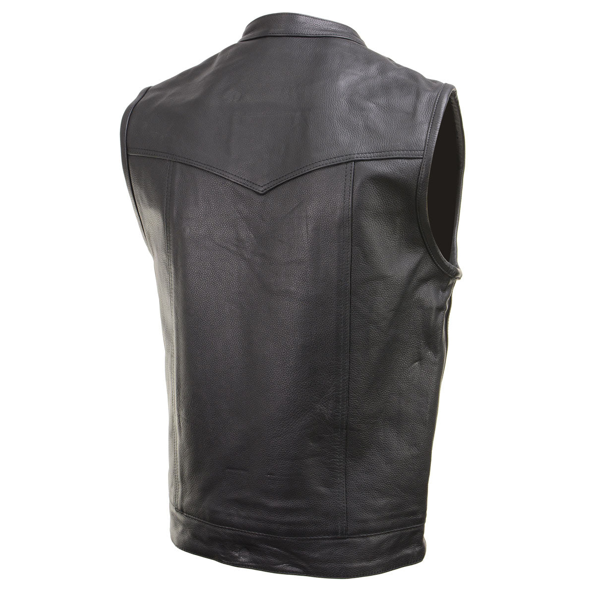 Xelement XS1937 Men's 'Quick Draw' Black Leather Motorcycle Biker Rider Vest