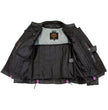 Milwaukee Leather LKL27002 Women's Premium Black and Purple Leather Embroidered Jacket with CE Armor Protection