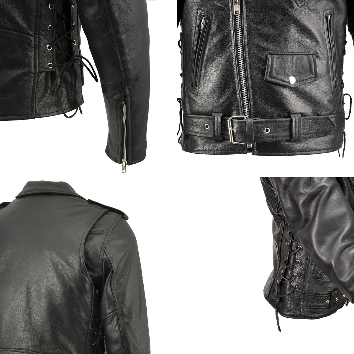 Milwaukee Leather LKM1701 Men's Classic Side Laced Black