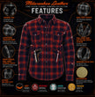 Milwaukee Leather MPM1632 Men's Plaid Flannel Biker Shirt with CE Approved Armor - Reinforced w/ Aramid Fiber