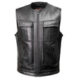 Milwaukee Motorcycle Clothing Co. Men's Quick-Draw Stylesh Premium Black Leather MC Biker Vest MMC30001