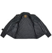 Milwaukee Leather LKM1702 Men's Vintage Flat Black Motorcycle Biker Leather Jacket w/ CE Armor Protection