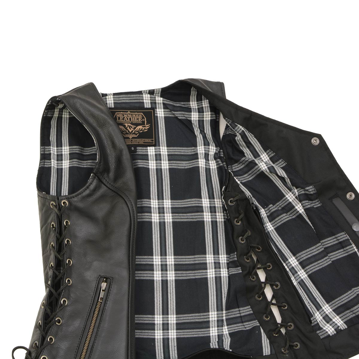 Milwaukee Leather LKL4710 Women's Black Premium Leather Motorcycle