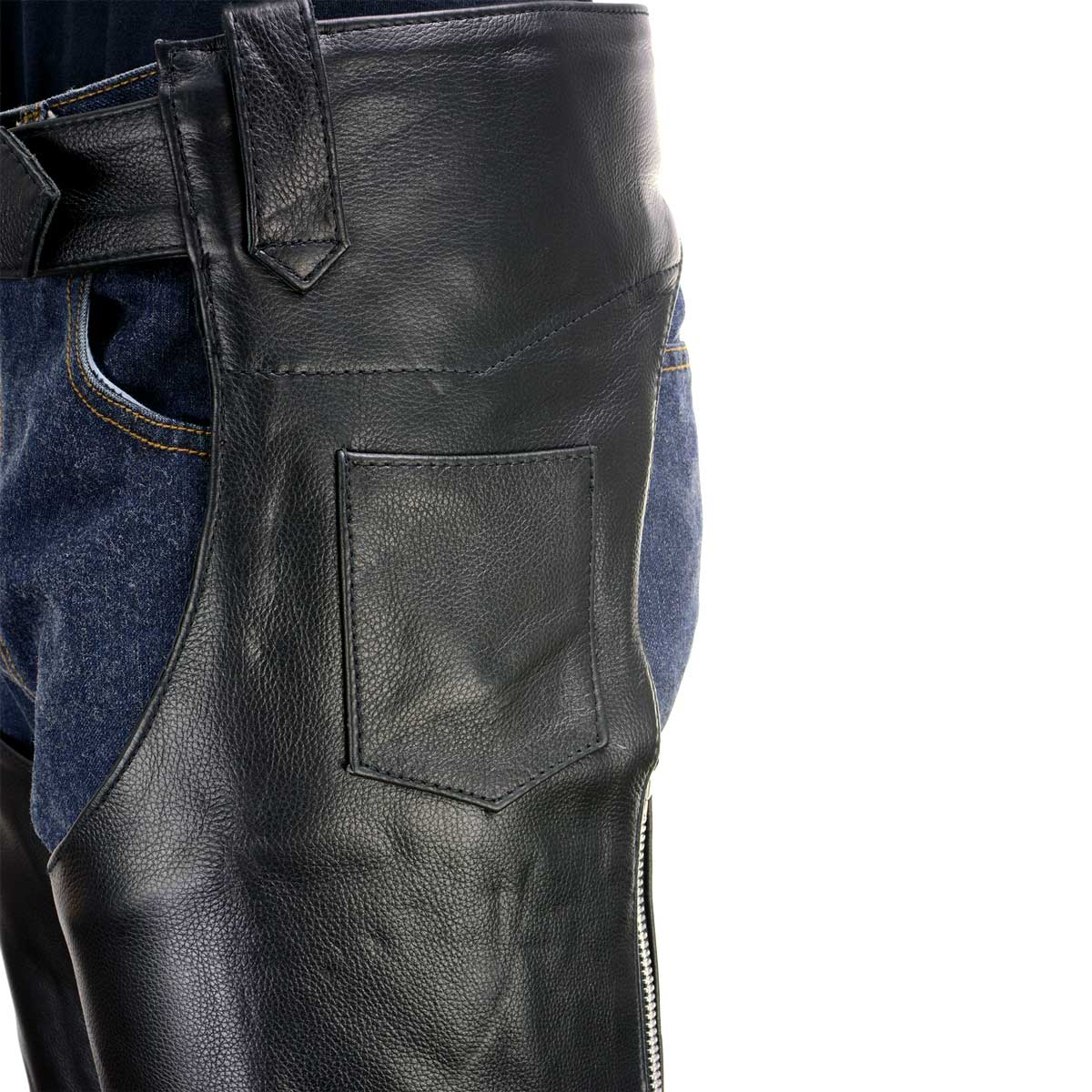 Xelement 7550 'Classic' Black Unisex Leather Motorcycle Riding Chaps