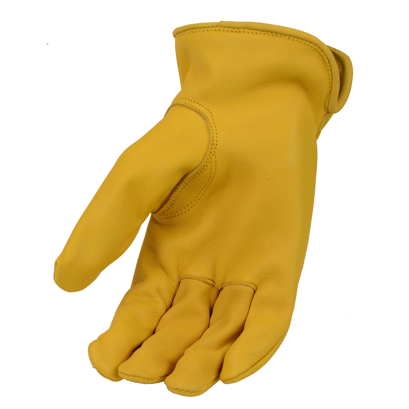 M-Boss Motorcycle Apparel BOS37550 Men's Yellow Full Grain Deerskin Gloves