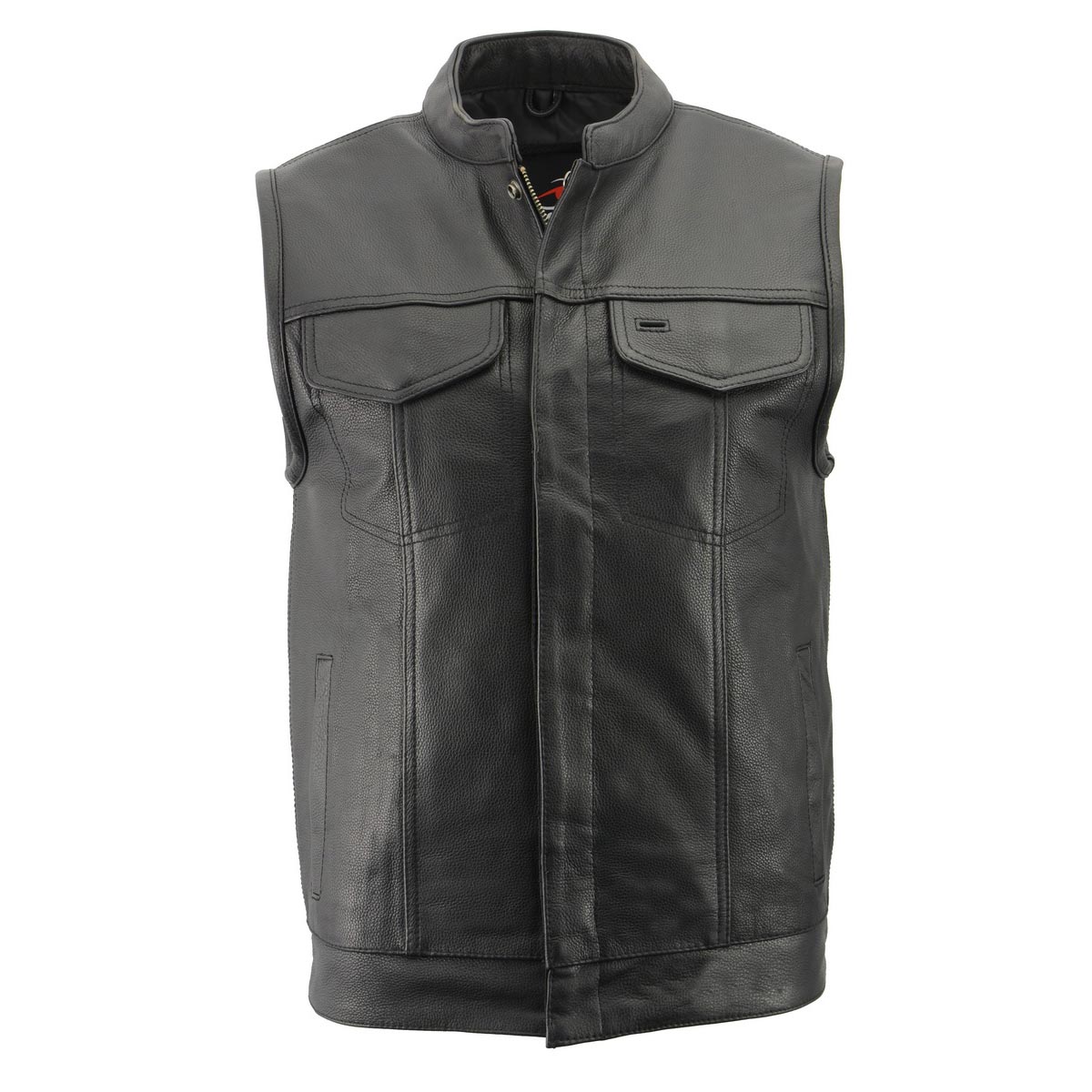 Men's Premium Cowhide Leather Club Style Motorcycle Biker Riding