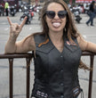 Event Leather ELL4900 Women’s 'Love to Ride' Black Leather Motorcycle Patched Embroidered Vests with Side Laces