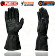 Milwaukee Leather G039 Men's Black Gauntlet Motorcycle Deerskin Long Cuff Thermal Lined Gloves