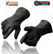 Milwaukee Leather Men's Gauntlet Motorcycle Hand Gloves- Black Deerskin Long Cuff Thermal Lined Leather Palm - G317