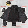 Milwaukee Leather Women's Tara Black Leather Motorcycle Rider 2-in-1 Convertible Hoodie Jacket Vest - LKL4712