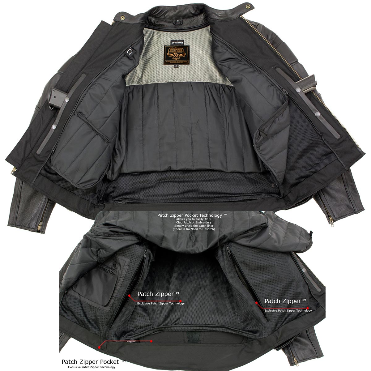 Milwaukee Leather LKM7005 Men's Premium Black Leather Racer Style Motorcycle Jacket with CE Armor