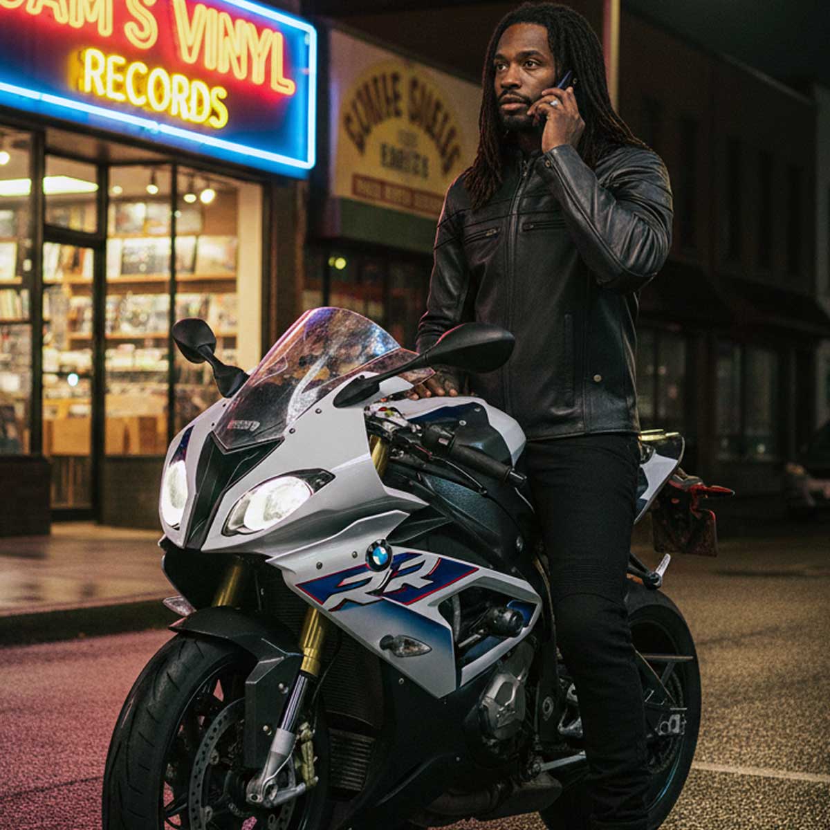 Milwaukee Leather Men's Black Leather Sporty Crossover Scooter