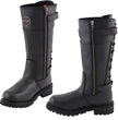 Milwaukee Leather MBL9385 Women's Black Leather 15-Inch Calf Laced Motorcycle Riding Boots with Side Zipper