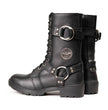 Milwaukee Leather Women's Premium Leather Motorcycle Riding Boots - Lace-To-Toe Harness - Zipper Closure - MBL9391