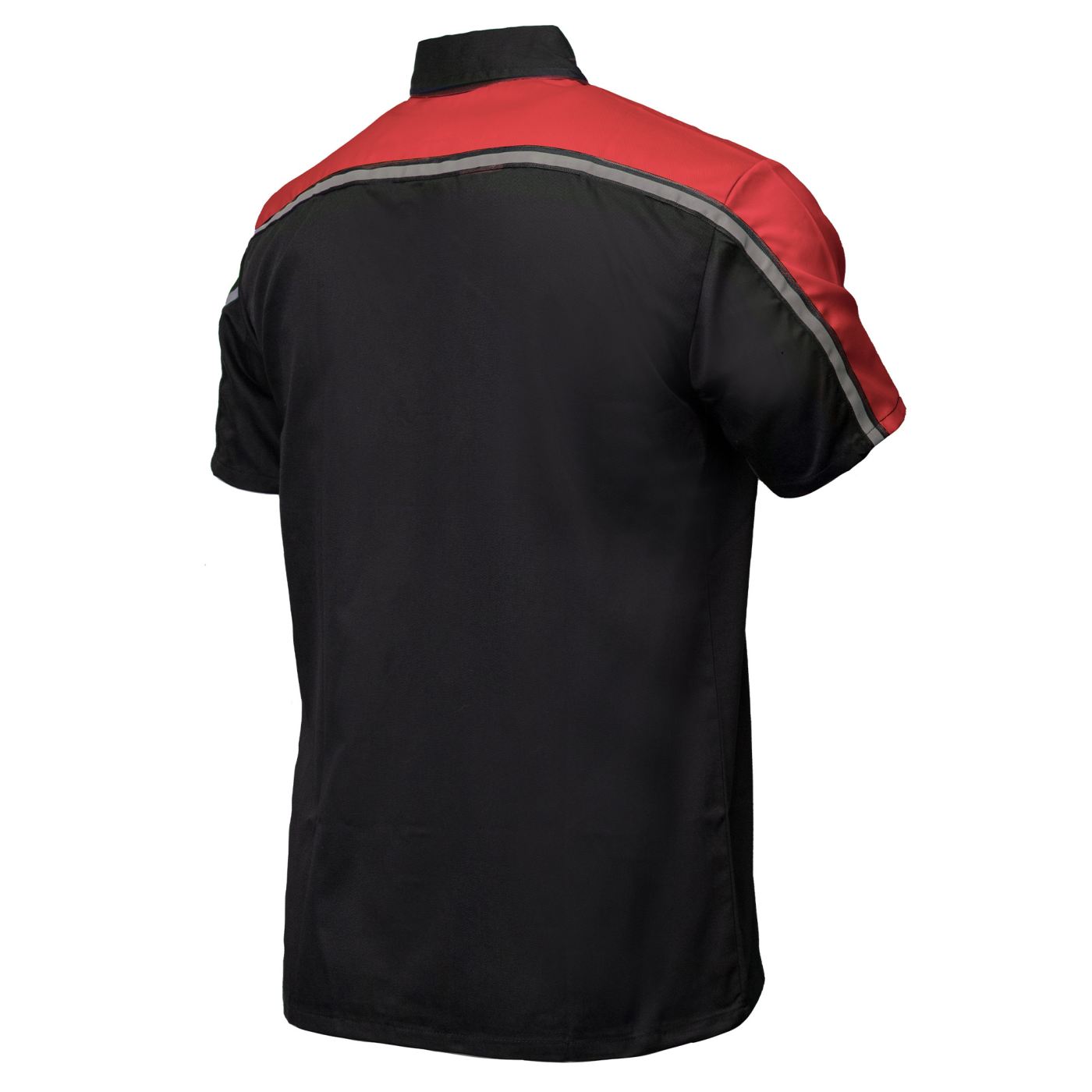 Milwaukee Motorcycle Clothing Co. Men’s Blk/Red Mechanic Work Shirt – w / Reflective Strip, Rider‑Built MDM11606