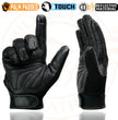 Milwaukee Leather MG7503 Men's Black Leather  i-Touch Screen Compatible Mesh Racing Motorcycle Hand Gloves W/ Reflector