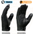 Milwaukee Leather MG7516 Men's Black Leather ’I - Touchscreen Compatible’ Gel Palm Motorcycle Hand Gloves W/ Flex Knuckles