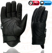 Milwaukee Leather MG7522 Men's Black Leather Waterproof Cruiser Motorcycle Hand Gloves W/ Gel Padded Palm