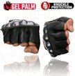 Milwaukee Leather MG7555 Men's Black Leather Gel Padded Fingerless Motorcycle Gloves w/ Knuckle Protection