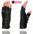 Milwaukee Leather MG7761 Women's Black Leather Gel Palm Fingerless Motorcycle Hand Gloves W/ Stylish ‘Wrist Detailing’