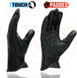 Milwaukee Leather MG7770 Women's Black Leather ’I - Touchscreen Compatible’ Laced Wrist Motorcycle Hand Gloves W/ Gel Palm