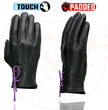 Milwaukee Leather MG7771 Women's Black/ Purple ’I - Touchscreen Compatible’ Laced Wrist Motorcycle Hand Gloves W/ Gel Palm