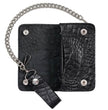 Milwaukee Leather Black Crocodile-Stamped Leather Biker Wallet, MLW7847