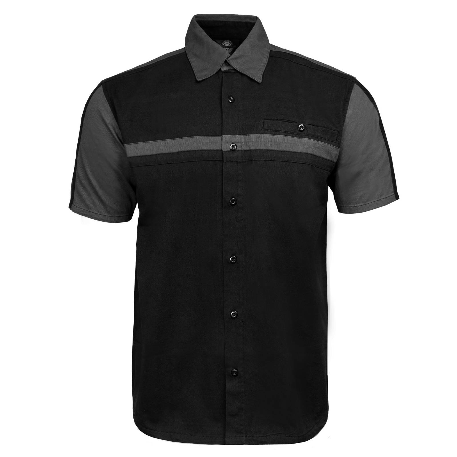 MMCC Men's Gear Head Classic Mechanic Button Up Shirt - Dual Chest Pockets - Microfiber Panel - Rider Ready - MMC16011