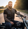 Milwaukee Motorcycle Clothing Co. Men's Low-Key Premium Black Leather Club Style Biker Vest MMC30000