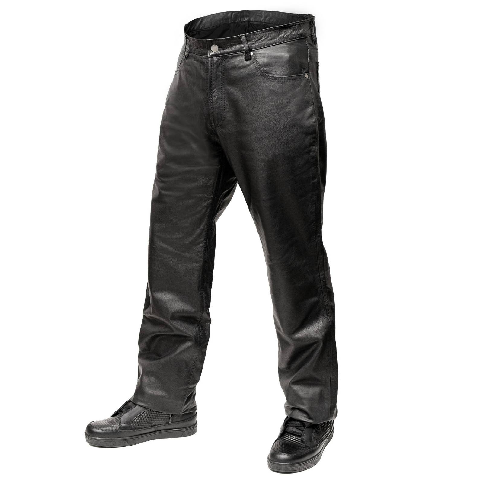 Milwaukee Motorcycle Clothing Co. Men’s Branson Black Premium Leather Biker Lined Pants –  5-Pocket  MMC50000
