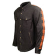 Milwaukee Leather Men’s Two-Tone CE Armored Flannel - Solid Front / Plaid Back - Reinforced w/ Aramid Fibers - MPM1672