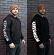 MMCC Men’s Bare Bones Riding Hoodie – Premium Cotton, Reflective Skull Sleeve, Full Zip - MPM1680