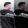 MMCC Men’s Bare Bones Hoodie – Reflective Skull Graphics Front & Back, Full Zip, 100 % Cotton, MPM1681