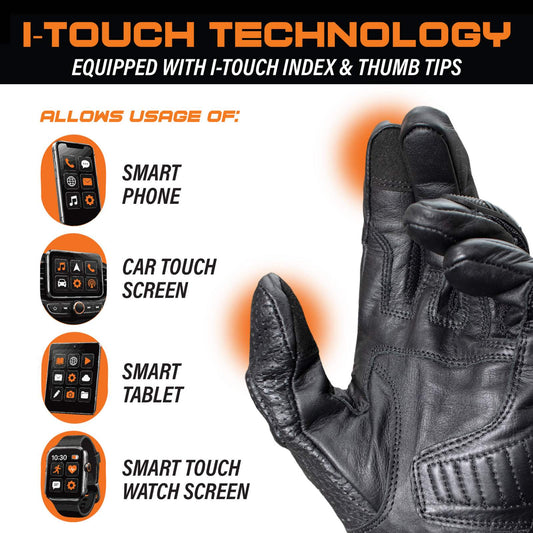 Milwaukee Motorcycle Clothing Co. Men's V-Pro Riding Gloves - MRG7301