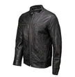 Milwaukee Leather SFM1866 Men's Classic Black Premium Leather Motorcycle Style Jacket with Zipper Front