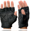 Milwaukee Leather SH219 Men's Black Leather Gel Padded Palm Fingerless Motorcycle Hand Gloves W/ Breathable ‘Mesh Material’