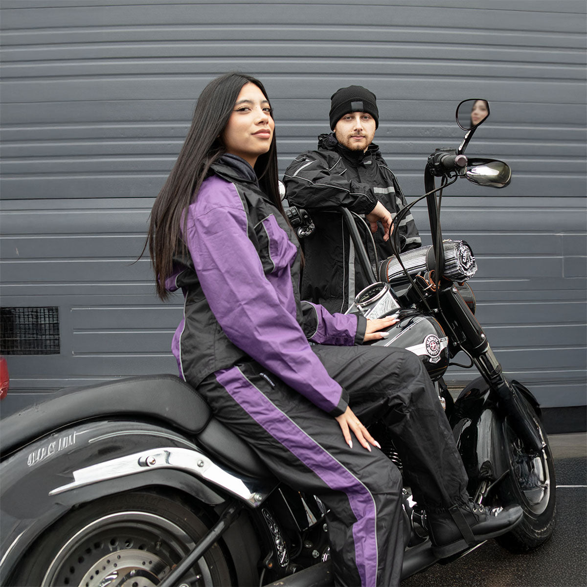 NexGen SH2222 Women's Purple and Black Oxford Water Proof Motorcycle Rain Suit