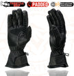 Milwaukee Leather SH607 Men's Black Leather Gauntlet Padded Back Racing Motorcycle Hand Gloves W/ Reflective Piping.