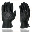 Milwaukee Leather SH734 Men's Black Thermal Lined Leather Motorcycle Gloves w/ Cinch Wrist Closure