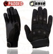 Milwaukee Leather SH761 Men's Black Textile Padded Knuckle Mechanics Gloves with Amara Palm