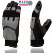 Milwaukee Leather SH791 Men's Black Leather and Grey Mesh Combo Racing Motorcycle Hand Gloves W/ Elasticized Fingers