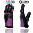Milwaukee Leather SH802 Women's Black and Purple Leather with Mesh Combo Racing Gloves