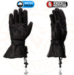 Milwaukee Leather SH815 Men's Black Leather Waterproof Gauntlet Gloves with Hard Knuckles