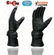Milwaukee Leather SH870 Women's USA Deerskin Black Leather Gauntlet Winter Gloves w/ Gel Palm
