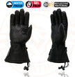 Milwaukee Leather Men's Black Soft Leather Gauntlet Motorcycle Hand Gloves-Waterproof Gel Palm Reflective Piping SH873
