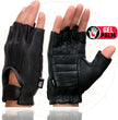 Milwaukee Leather SH878 Men's Fingerless USA Deerskin Black Leather Motorcycle Rider Gloves w/ Gel Padded Palm